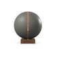Luxury fitness equipment, fitness ball wrapped in luxurious leather and paired with a compact wooden stand. Customize in grey base leather, brown accent leather and natural walnut wood. PENT. MESNA