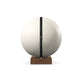 Luxury fitness equipment, fitness ball wrapped in luxurious leather and paired with a compact wooden stand. Customize in white base leather, black accent leather and natural walnut wood. PENT. MESNA