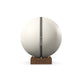 Luxury fitness equipment, fitness ball wrapped in luxurious leather and paired with a compact wooden stand. Customize in white base leather, grey accent leather and natural walnut wood. PENT. MESNA