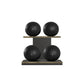PENT. MOXA Light - in Gold - Set of 4 Medicine Balls on Horizontal Wooden Stand - 4, 8, 12, 16 KG