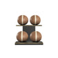 PENT. MOXA Light - in Gold - Set of 4 Medicine Balls on Horizontal Wooden Stand - 4, 8, 12, 16 KG