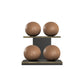 PENT. MOXA Light - in Gold - Set of 4 Medicine Balls on Horizontal Wooden Stand - 4, 8, 12, 16 KG