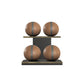 PENT. MOXA Light - in Gold - Set of 4 Medicine Balls on Horizontal Wooden Stand - 4, 8, 12, 16 KG