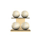 PENT. MOXA Light - in Gold - Set of 4 Medicine Balls on Horizontal Wooden Stand - 4, 8, 12, 16 KG