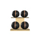 PENT. MOXA Light - in Gold - Set of 4 Medicine Balls on Horizontal Wooden Stand - 4, 8, 12, 16 KG