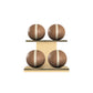 PENT. MOXA Light - in Gold - Set of 4 Medicine Balls on Horizontal Wooden Stand - 4, 8, 12, 16 KG