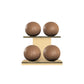PENT. MOXA Light - in Gold - Set of 4 Medicine Balls on Horizontal Wooden Stand - 4, 8, 12, 16 KG