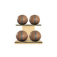 PENT. MOXA Light - in Gold - Set of 4 Medicine Balls on Horizontal Wooden Stand - 4, 8, 12, 16 KG