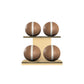PENT. MOXA Light - in Gold - Set of 4 Medicine Balls on Horizontal Wooden Stand - 4, 8, 12, 16 KG