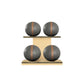 PENT. MOXA Light - in Gold - Set of 4 Medicine Balls on Horizontal Wooden Stand - 4, 8, 12, 16 KG