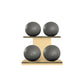 PENT. MOXA Light - in Gold - Set of 4 Medicine Balls on Horizontal Wooden Stand - 4, 8, 12, 16 KG