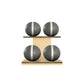 PENT. MOXA Light - in Gold - Set of 4 Medicine Balls on Horizontal Wooden Stand - 4, 8, 12, 16 KG