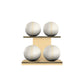 PENT. MOXA Light - in Gold - Set of 4 Medicine Balls on Horizontal Wooden Stand - 4, 8, 12, 16 KG