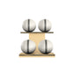 PENT. MOXA Light - in Gold - Set of 4 Medicine Balls on Horizontal Wooden Stand - 4, 8, 12, 16 KG