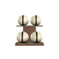 PENT. MOXA Light - in Gold - Set of 4 Medicine Balls on Horizontal Wooden Stand - 4, 8, 12, 16 KG