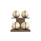 PENT. MOXA Light - in Gold - Set of 4 Medicine Balls on Horizontal Wooden Stand - 4, 8, 12, 16 KG