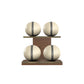 PENT. MOXA Light - in Gold - Set of 4 Medicine Balls on Horizontal Wooden Stand - 4, 8, 12, 16 KG