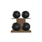 PENT. MOXA Light - in Gold - Set of 4 Medicine Balls on Horizontal Wooden Stand - 4, 8, 12, 16 KG