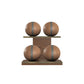 PENT. MOXA Light - in Gold - Set of 4 Medicine Balls on Horizontal Wooden Stand - 4, 8, 12, 16 KG