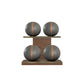 PENT. MOXA Light - in Gold - Set of 4 Medicine Balls on Horizontal Wooden Stand - 4, 8, 12, 16 KG