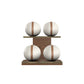 PENT. MOXA Light - in Gold - Set of 4 Medicine Balls on Horizontal Wooden Stand - 4, 8, 12, 16 KG
