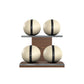 PENT. MOXA Light - Set of 4 Medicine Balls on Horizontal Wooden Stand - 4, 8, 12, 16 KG