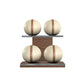 PENT. MOXA Light - Set of 4 Medicine Balls on Horizontal Wooden Stand - 4, 8, 12, 16 KG