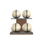 PENT. MOXA Light - Set of 4 Medicine Balls on Horizontal Wooden Stand - 4, 8, 12, 16 KG