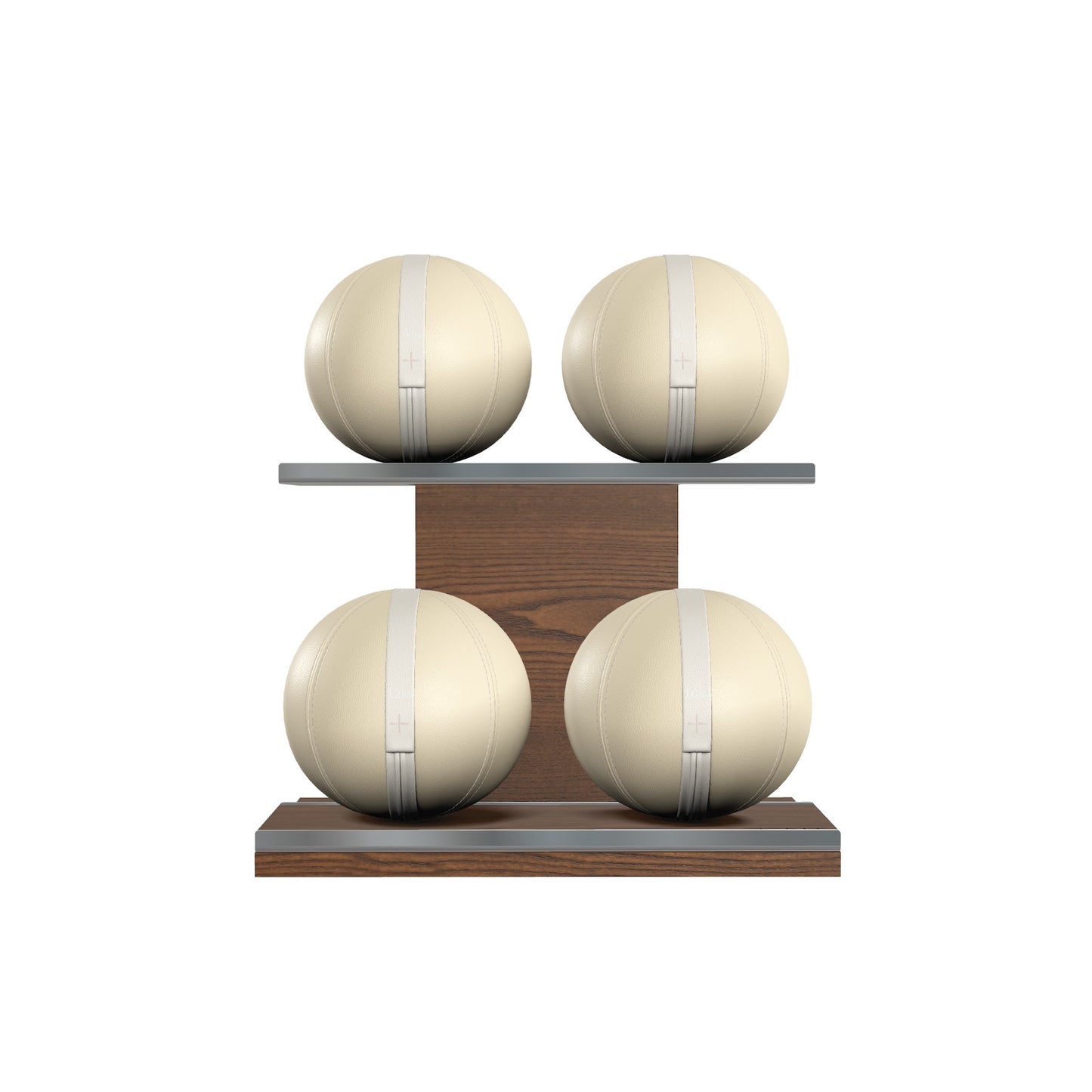 PENT. MOXA Light - Set of 4 Medicine Balls on Horizontal Wooden Stand - 4, 8, 12, 16 KG