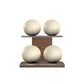 PENT. MOXA Light - Set of 4 Medicine Balls on Horizontal Wooden Stand - 4, 8, 12, 16 KG