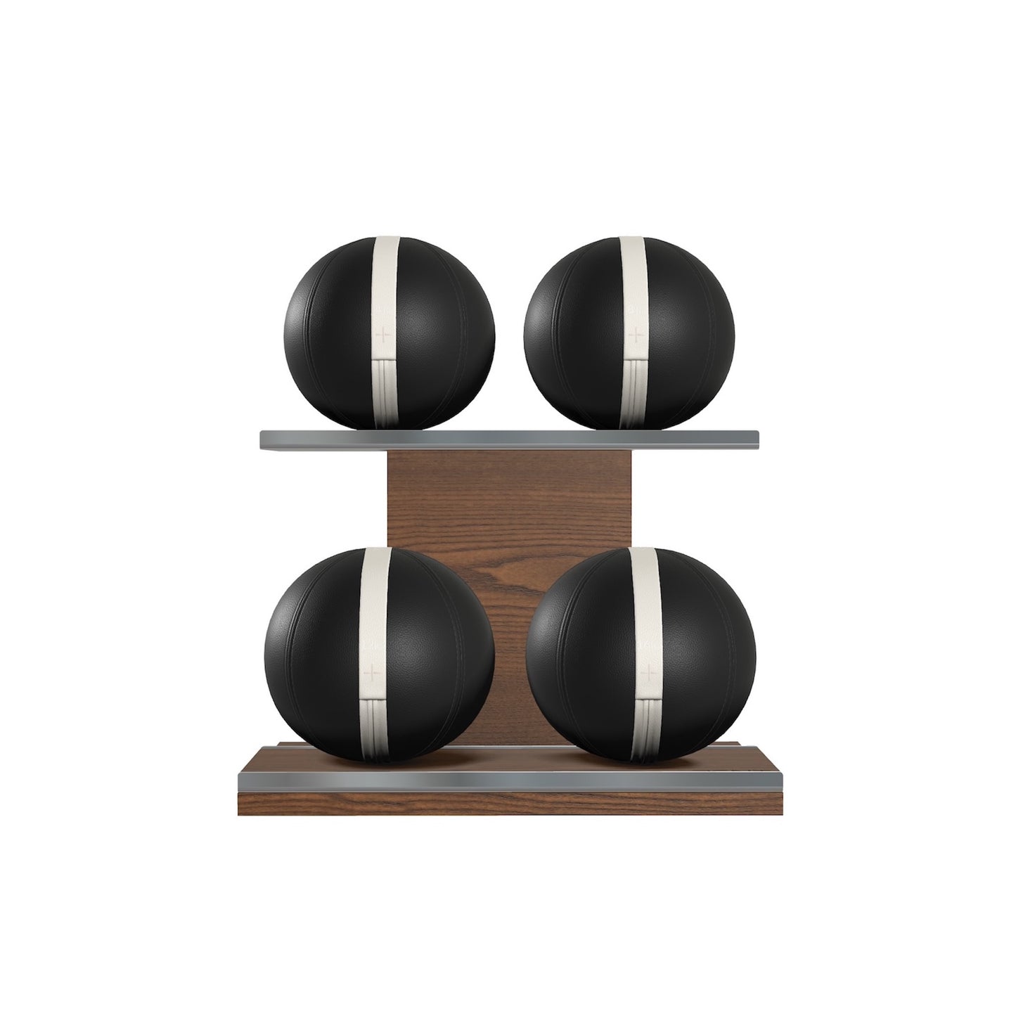 PENT. MOXA Light - Set of 4 Medicine Balls on Horizontal Wooden Stand - 4, 8, 12, 16 KG