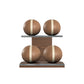 PENT. MOXA Light - Set of 4 Medicine Balls on Horizontal Wooden Stand - 4, 8, 12, 16 KG