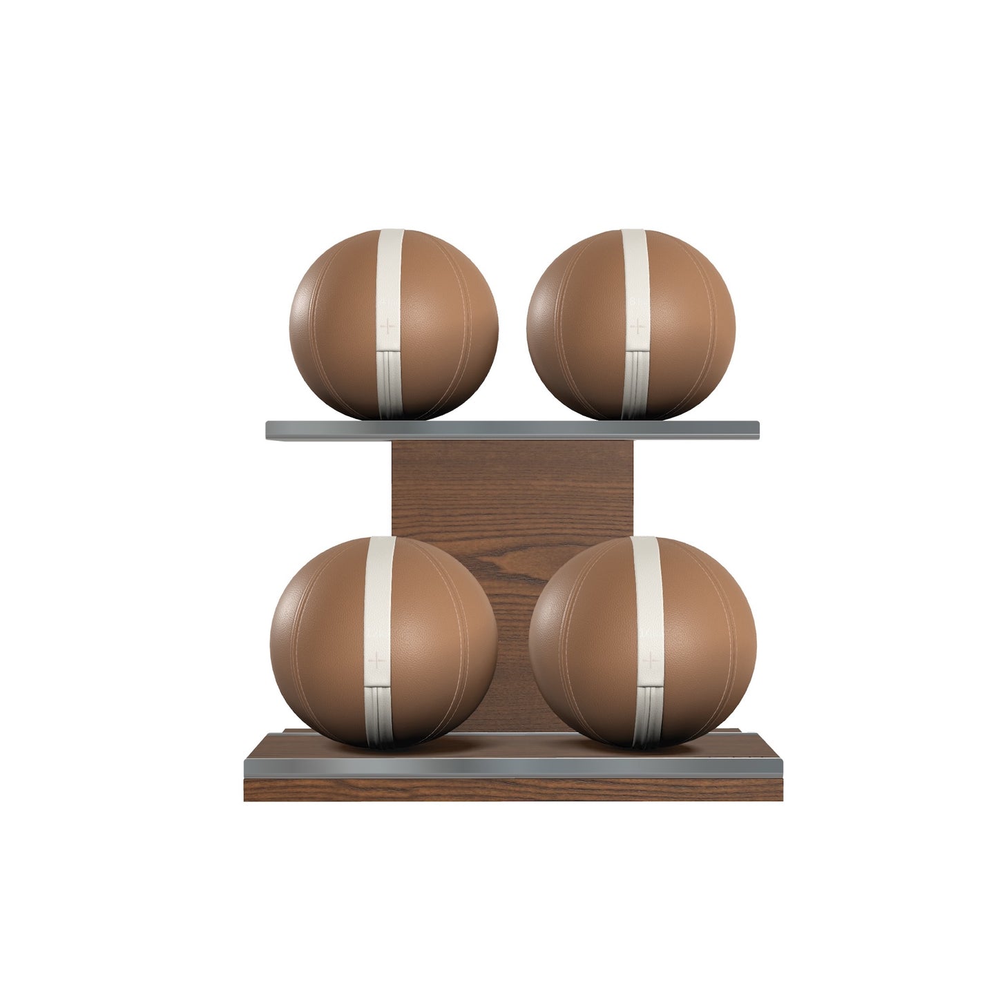 PENT. MOXA Light - Set of 4 Medicine Balls on Horizontal Wooden Stand - 4, 8, 12, 16 KG