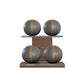 PENT. MOXA Light - Set of 4 Medicine Balls on Horizontal Wooden Stand - 4, 8, 12, 16 KG
