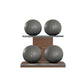 PENT. MOXA Light - Set of 4 Medicine Balls on Horizontal Wooden Stand - 4, 8, 12, 16 KG