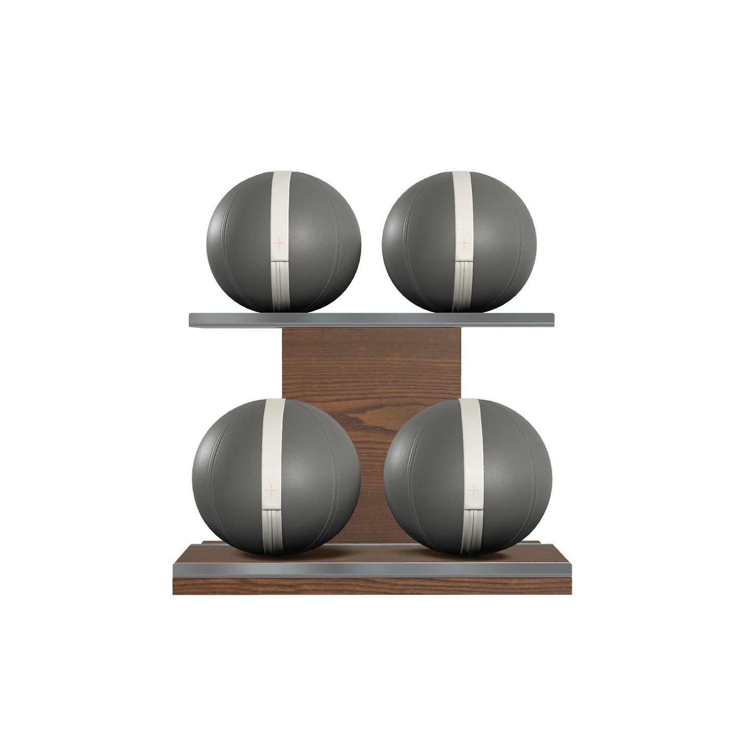 PENT. MOXA Light - Set of 4 Medicine Balls on Horizontal Wooden Stand - 4, 8, 12, 16 KG