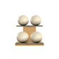 PENT. MOXA Light - in Gold - Set of 4 Medicine Balls on Horizontal Wooden Stand - 4, 8, 12, 16 KG