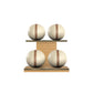 PENT. MOXA Light - in Gold - Set of 4 Medicine Balls on Horizontal Wooden Stand - 4, 8, 12, 16 KG