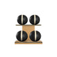 PENT. MOXA Light - in Gold - Set of 4 Medicine Balls on Horizontal Wooden Stand - 4, 8, 12, 16 KG