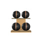 PENT. MOXA Light - in Gold - Set of 4 Medicine Balls on Horizontal Wooden Stand - 4, 8, 12, 16 KG