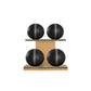 PENT. MOXA Light - in Gold - Set of 4 Medicine Balls on Horizontal Wooden Stand - 4, 8, 12, 16 KG