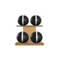 PENT. MOXA Light - in Gold - Set of 4 Medicine Balls on Horizontal Wooden Stand - 4, 8, 12, 16 KG