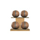PENT. MOXA Light - in Gold - Set of 4 Medicine Balls on Horizontal Wooden Stand - 4, 8, 12, 16 KG