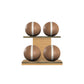 PENT. MOXA Light - in Gold - Set of 4 Medicine Balls on Horizontal Wooden Stand - 4, 8, 12, 16 KG