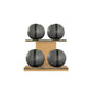 PENT. MOXA Light - in Gold - Set of 4 Medicine Balls on Horizontal Wooden Stand - 4, 8, 12, 16 KG
