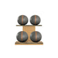 PENT. MOXA Light - in Gold - Set of 4 Medicine Balls on Horizontal Wooden Stand - 4, 8, 12, 16 KG