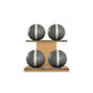 PENT. MOXA Light - in Gold - Set of 4 Medicine Balls on Horizontal Wooden Stand - 4, 8, 12, 16 KG