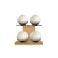 PENT. MOXA Light - in Gold - Set of 4 Medicine Balls on Horizontal Wooden Stand - 4, 8, 12, 16 KG