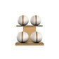 PENT. MOXA Light - in Gold - Set of 4 Medicine Balls on Horizontal Wooden Stand - 4, 8, 12, 16 KG
