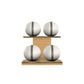 PENT. MOXA Light - in Gold - Set of 4 Medicine Balls on Horizontal Wooden Stand - 4, 8, 12, 16 KG